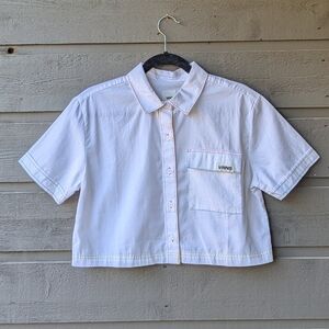 Vans Thread It Top Button Up White Colorful Stitching Size Small